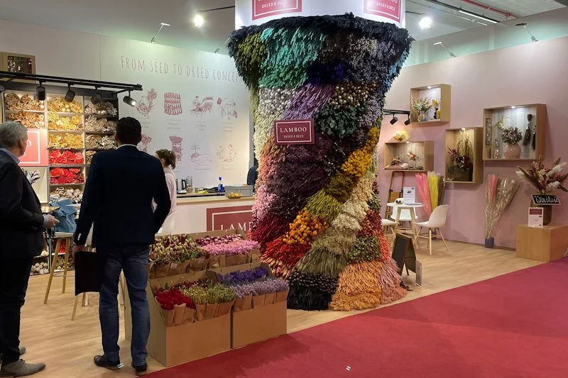 Beursstand van Lamboo Dried & Deco op Christmasworld.