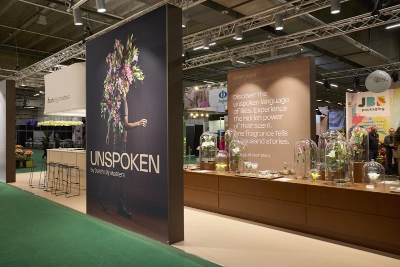 Beursstand van Dutch Lily Masters op de Trade Fair Aalsmeer.