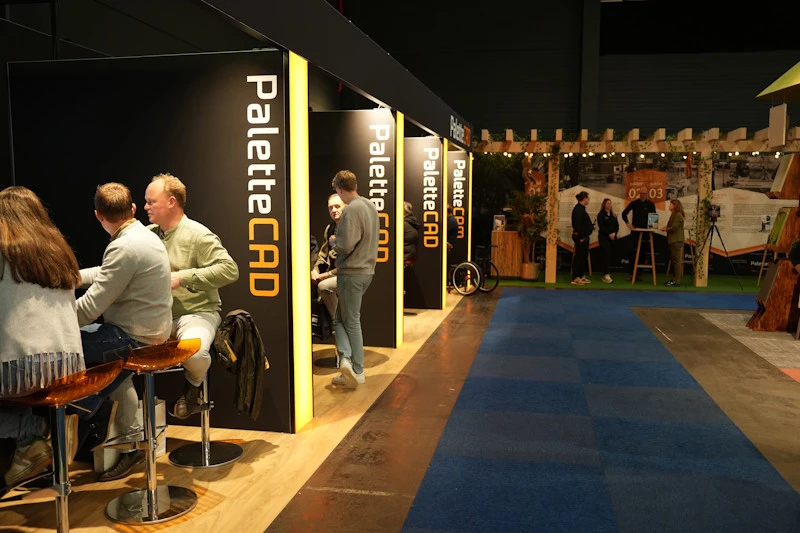 Internationale standbouw: beursstand van PaletteCAD op Prowood Gent