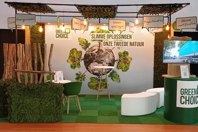 beursstand-greenchoice-hier-opgewekt Duurzame standbouw voor exposant Greenchoice.